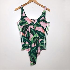 Adidas x Farm Pink Palm Bodysuit Size Large